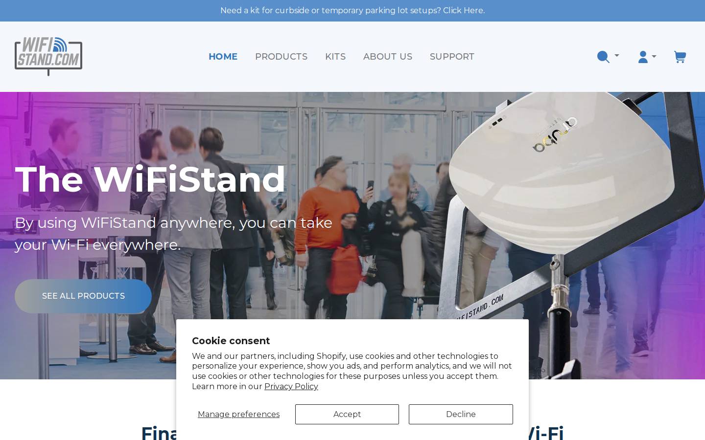 wifistand.com homepage screenshot