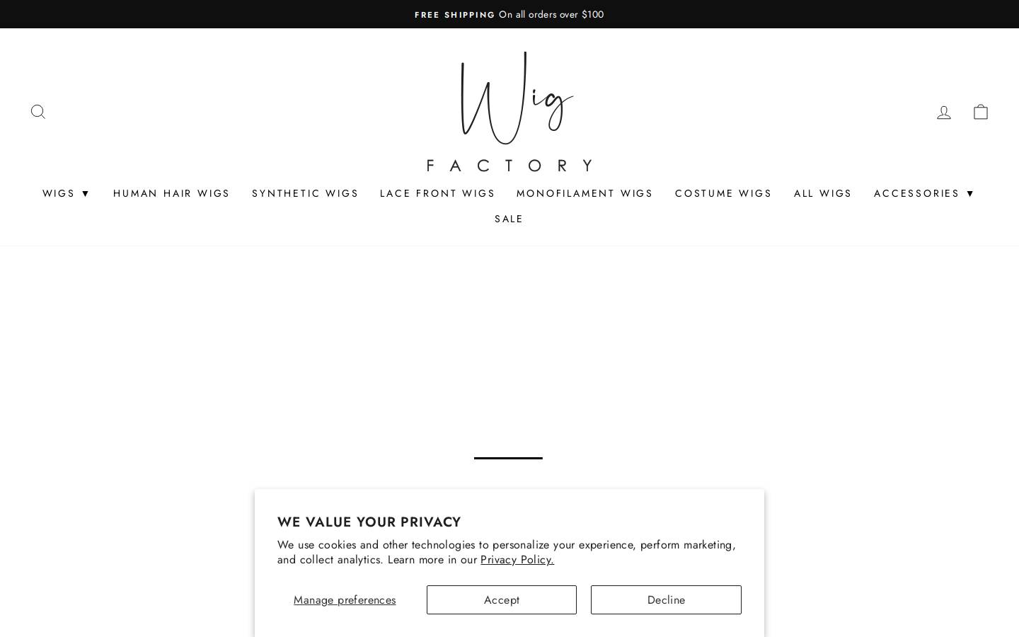 wigfactory.com homepage screenshot