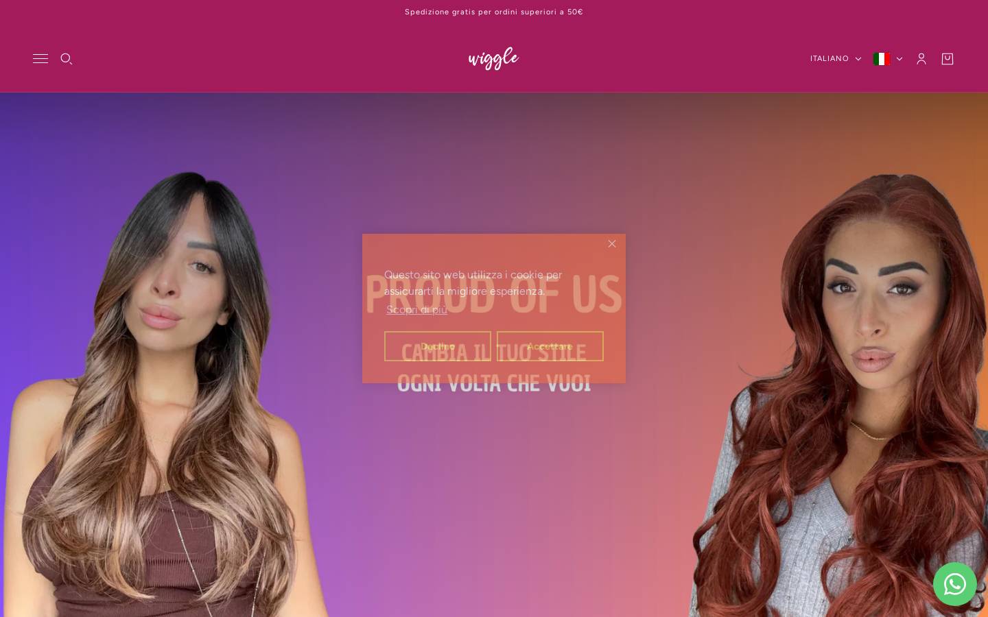 Wigglehair homepage screenshot