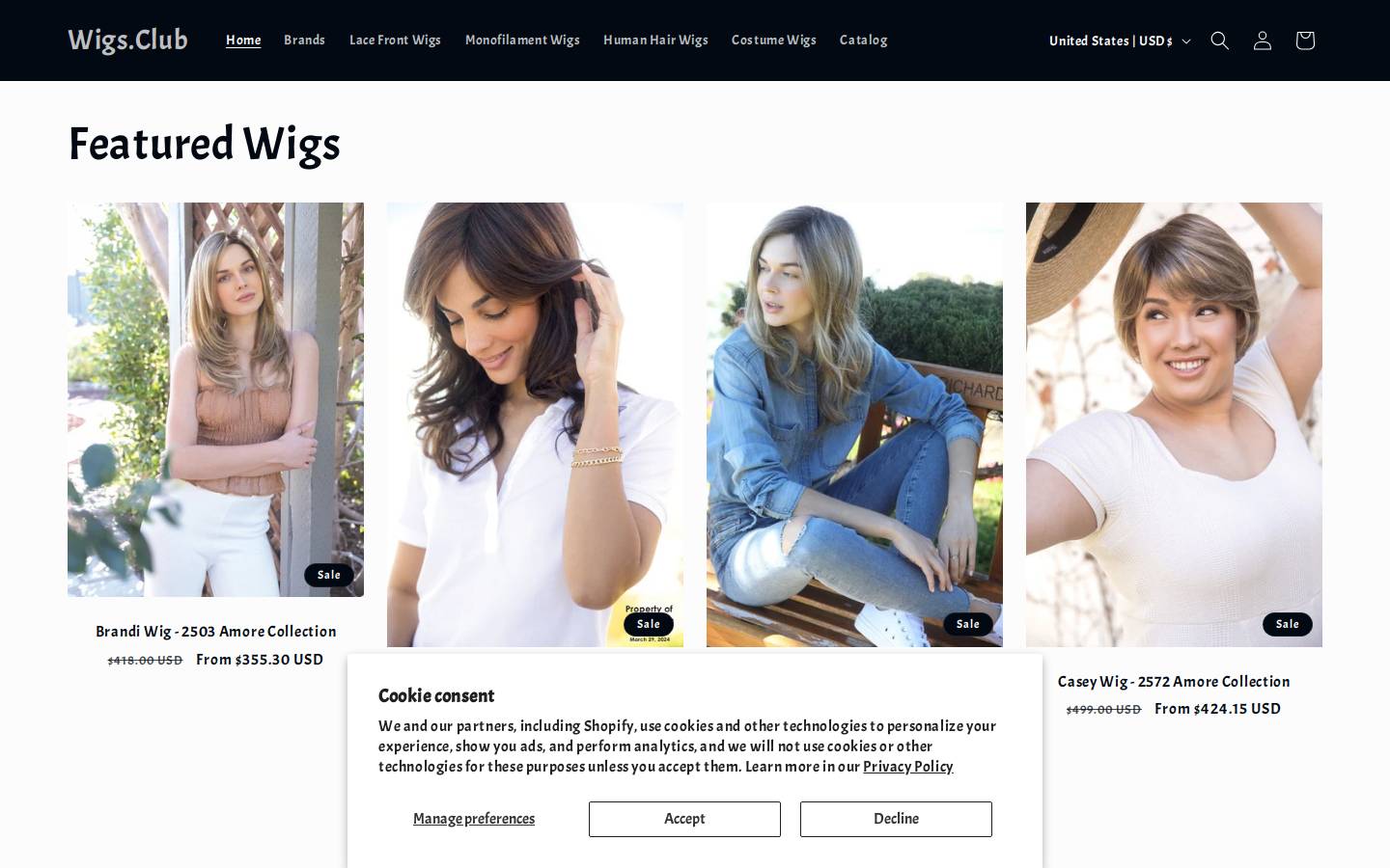 Wigs.com – The Wig Experts™ homepage screenshot