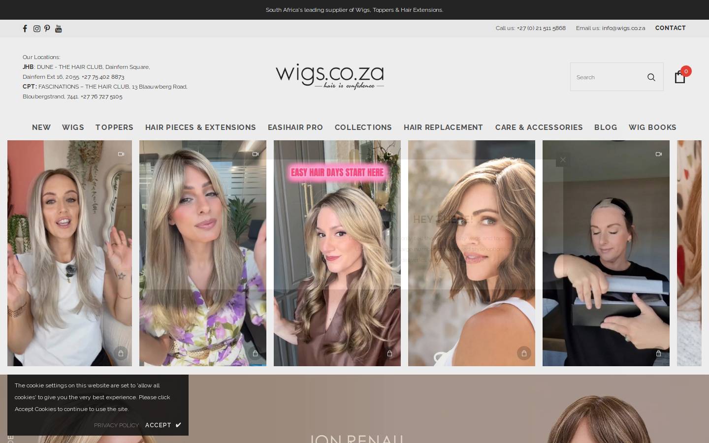wigs.co.za homepage screenshot