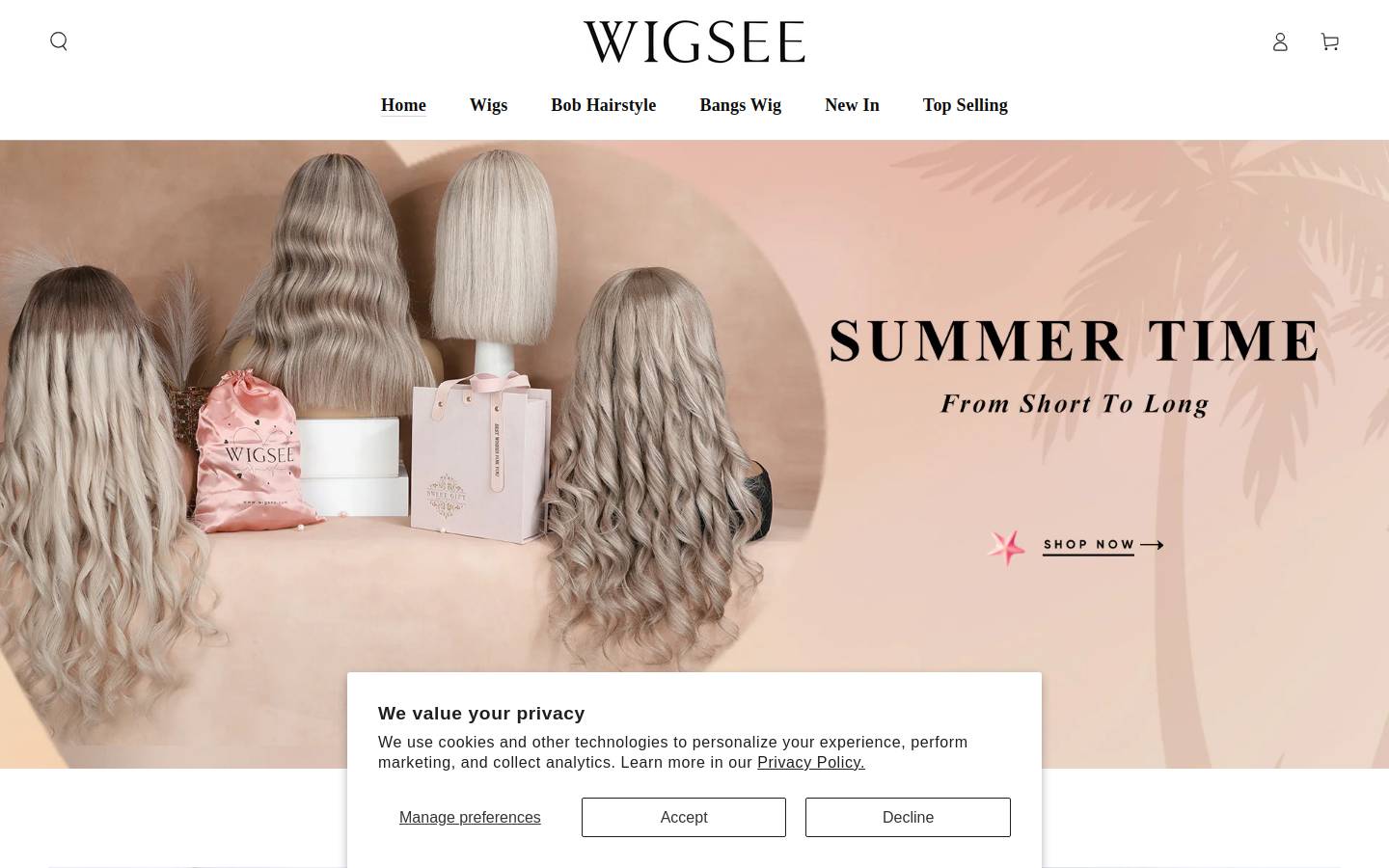 wigsee.com homepage screenshot
