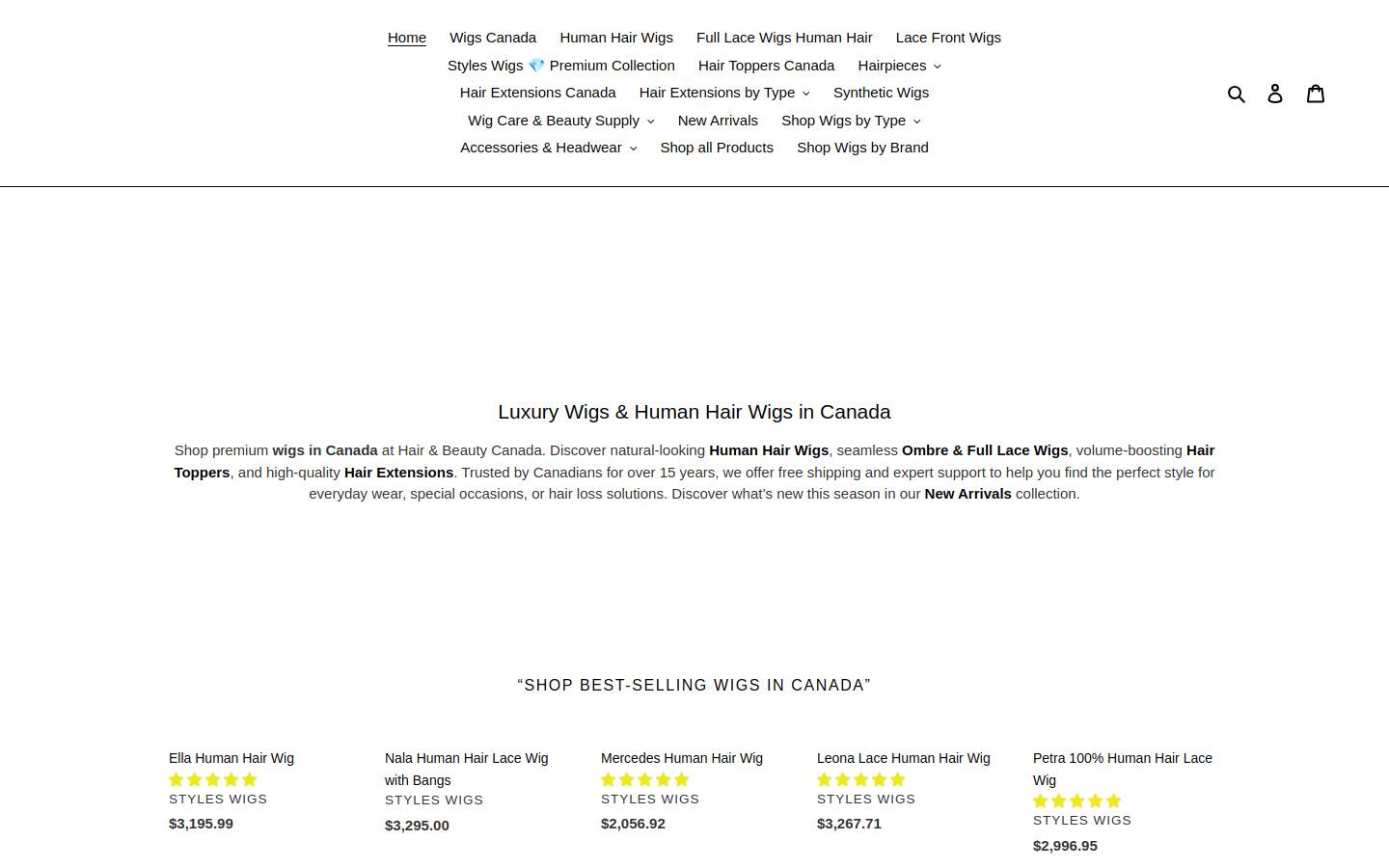 Hair & Beauty Canada homepage screenshot