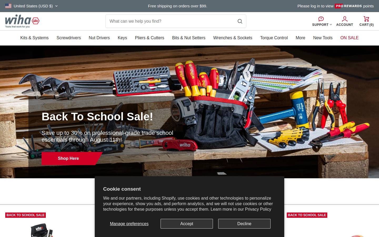 Wiha Tools USA homepage screenshot