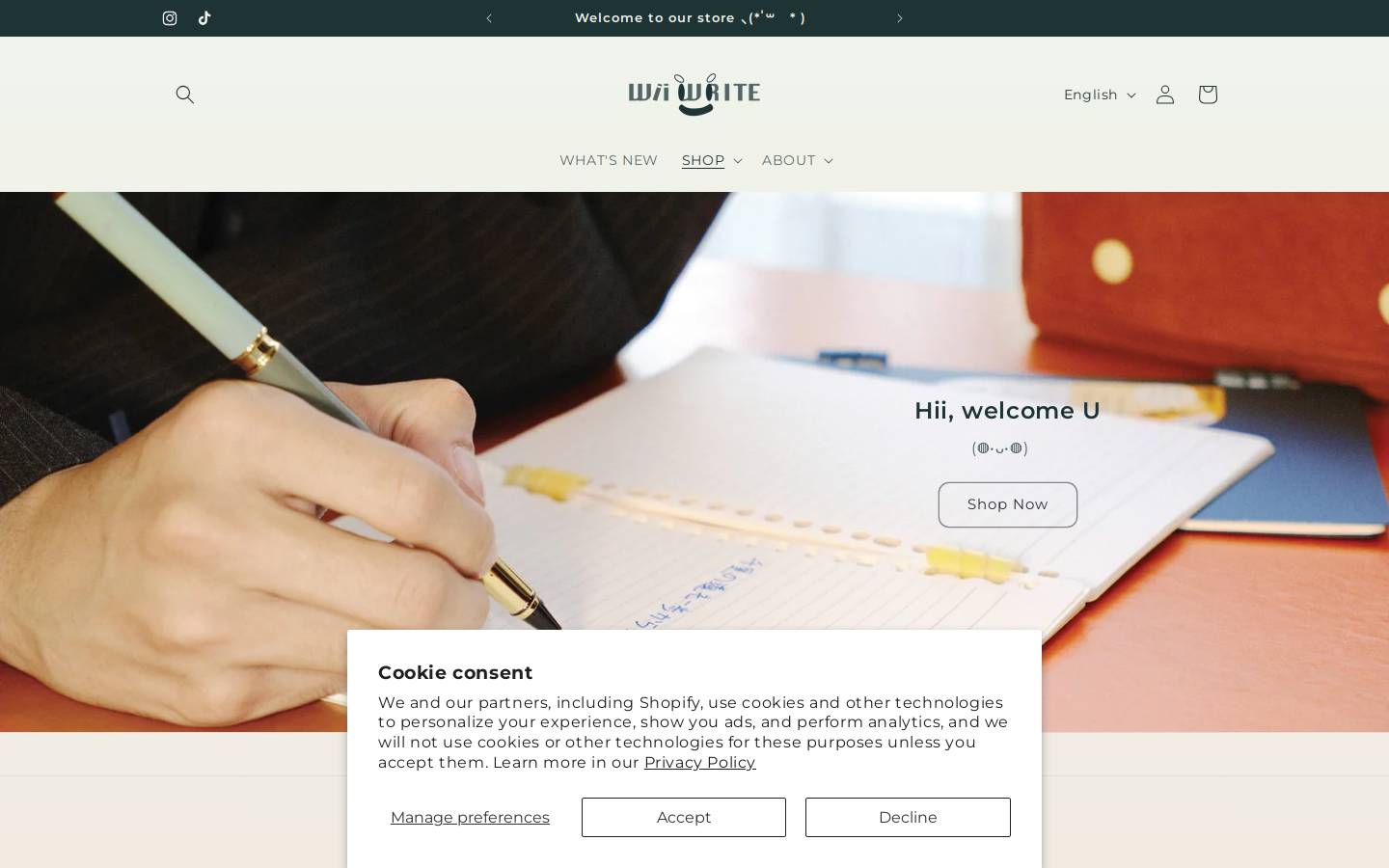 wiiwrite.com homepage screenshot