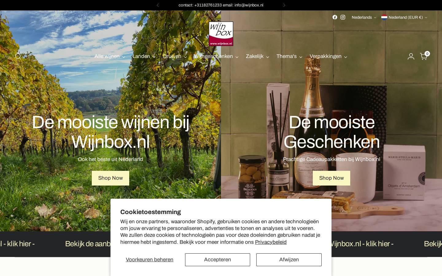 Wijnbox homepage screenshot