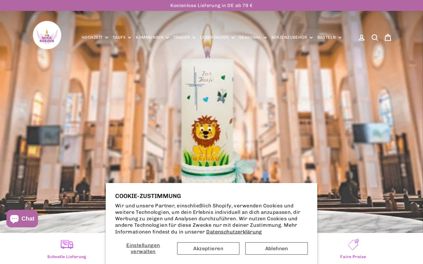 Wika Kerzen homepage screenshot