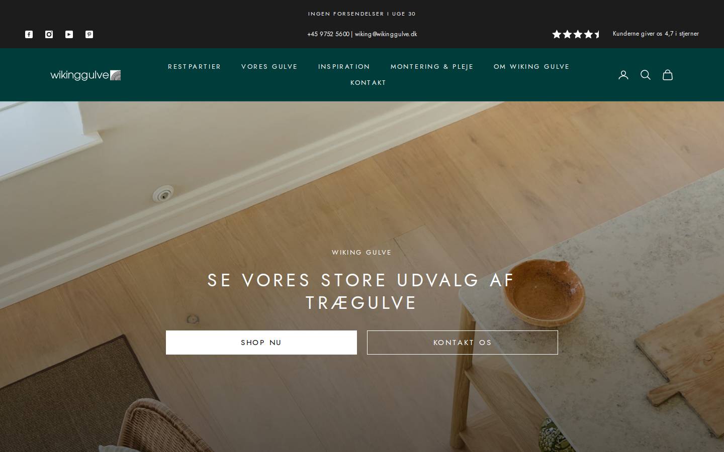 wikinggulv.dk homepage screenshot