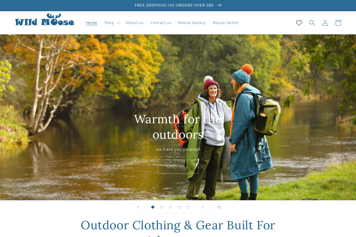 Wild Moose homepage screenshot