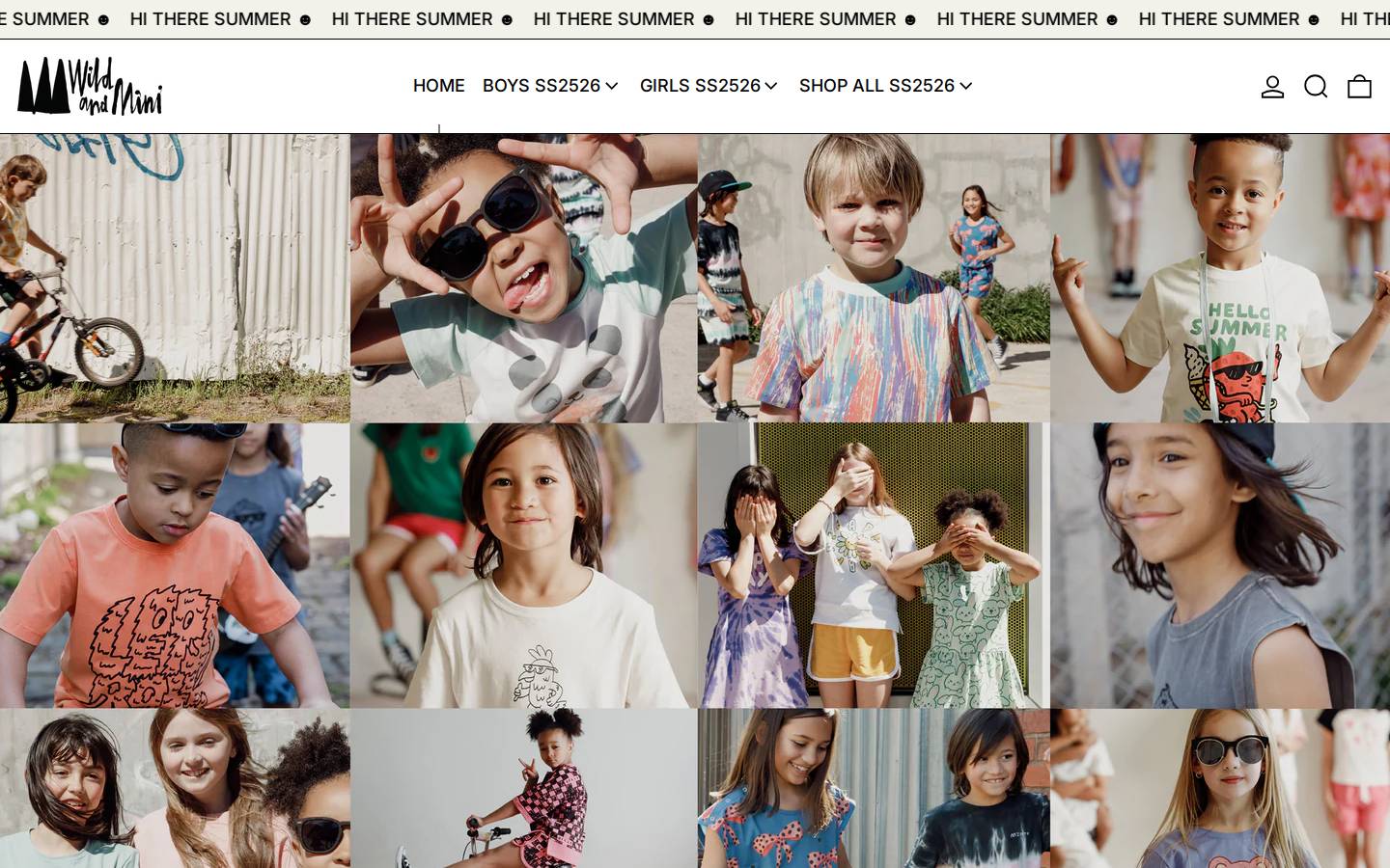 wildandmini.com.au homepage screenshot