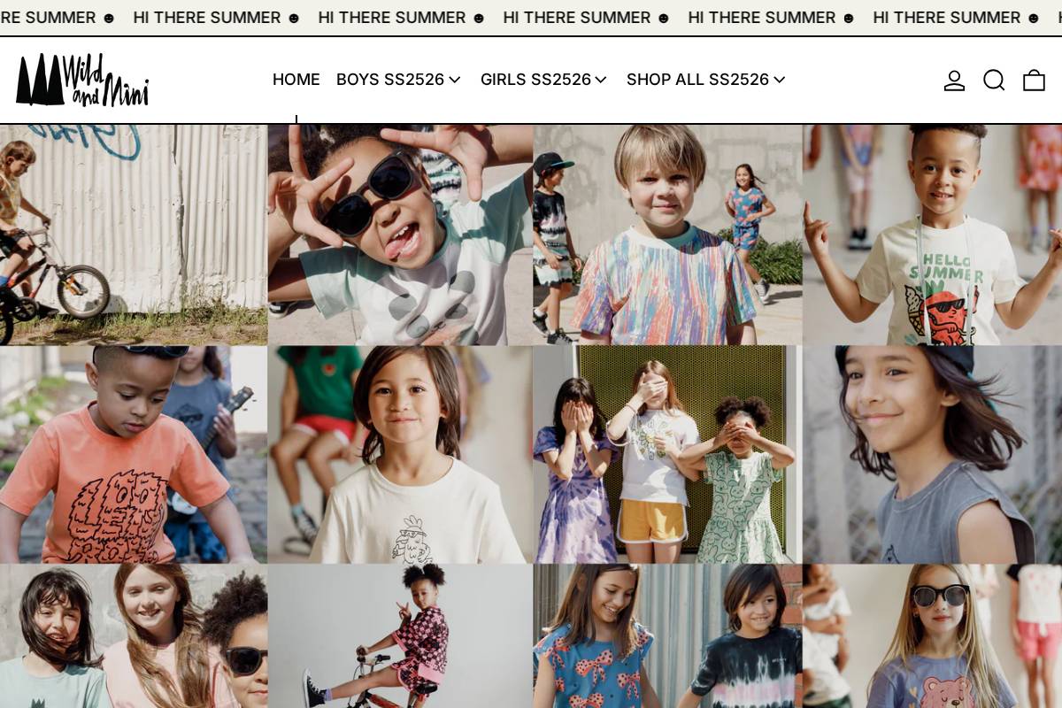 wildandmini.com homepage screenshot