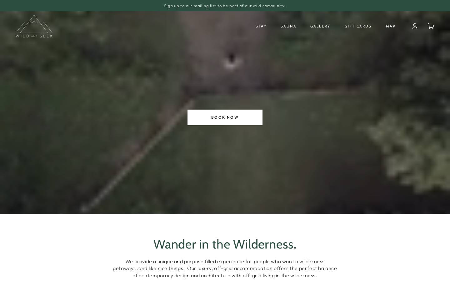 wildandseek.com.au homepage screenshot