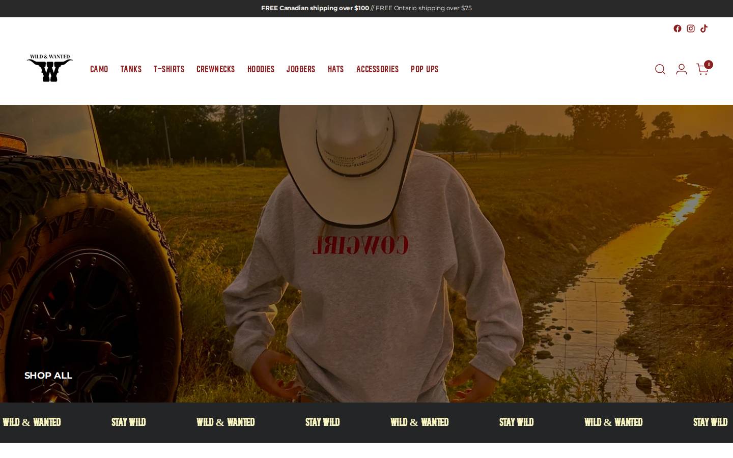 wildandwantedco.com homepage screenshot