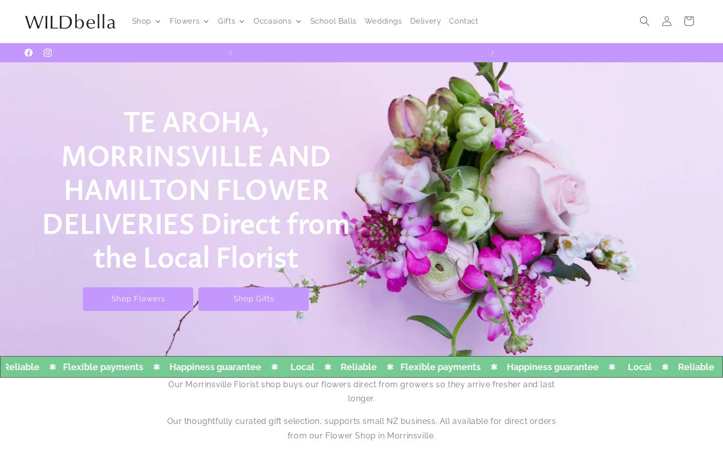 wildbella.co.nz homepage screenshot