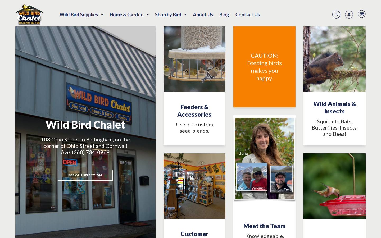 wildbirdchalet.com homepage screenshot