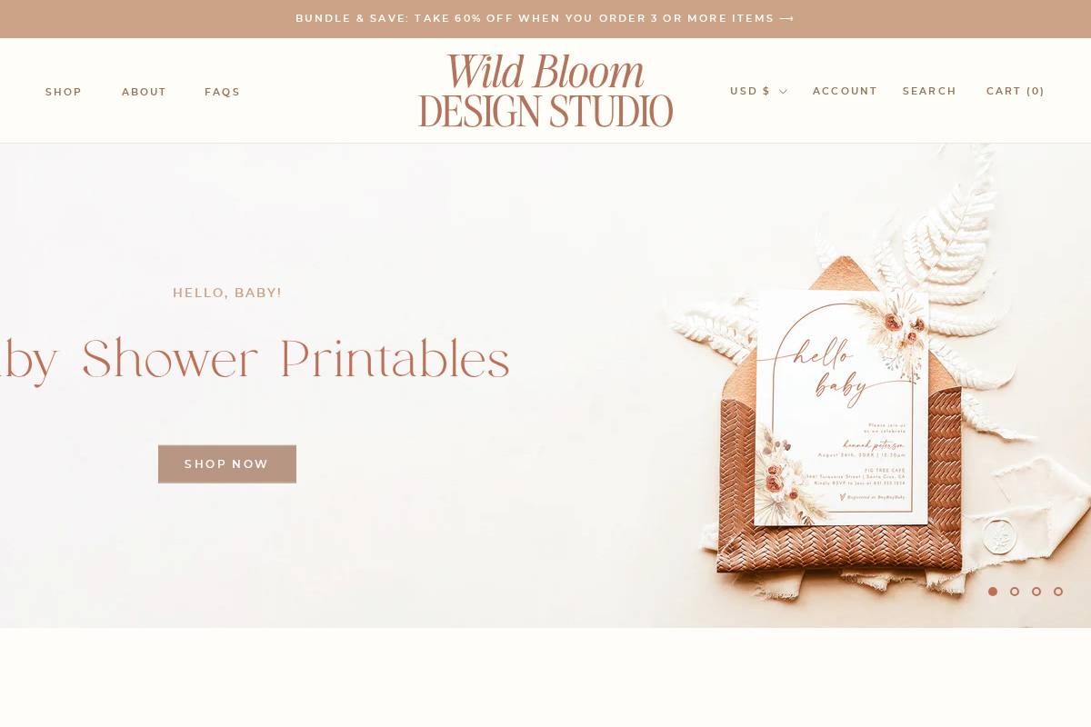 wildbloomdesignstudio.com homepage screenshot