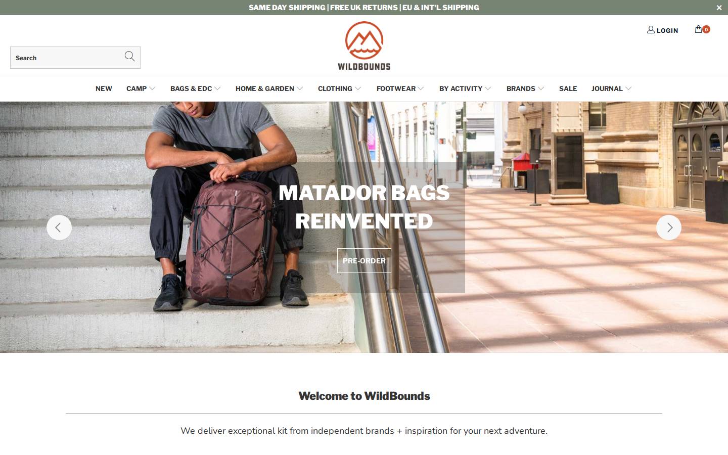 WildBounds homepage screenshot