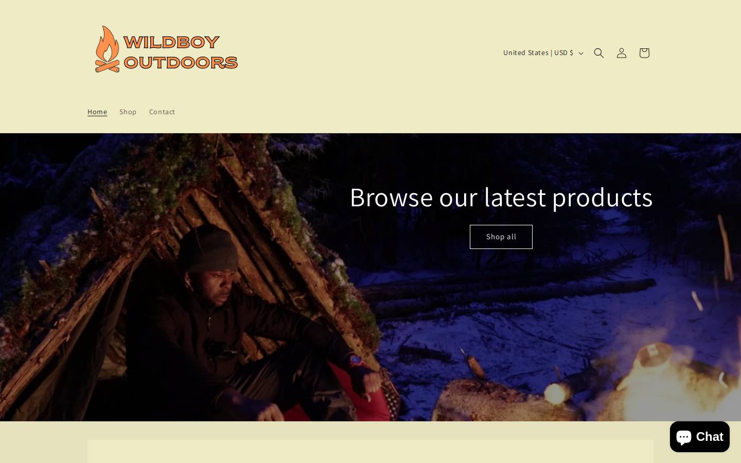 wildboyoutdoors.com homepage screenshot