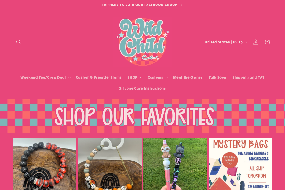 Wild Child Co. homepage screenshot