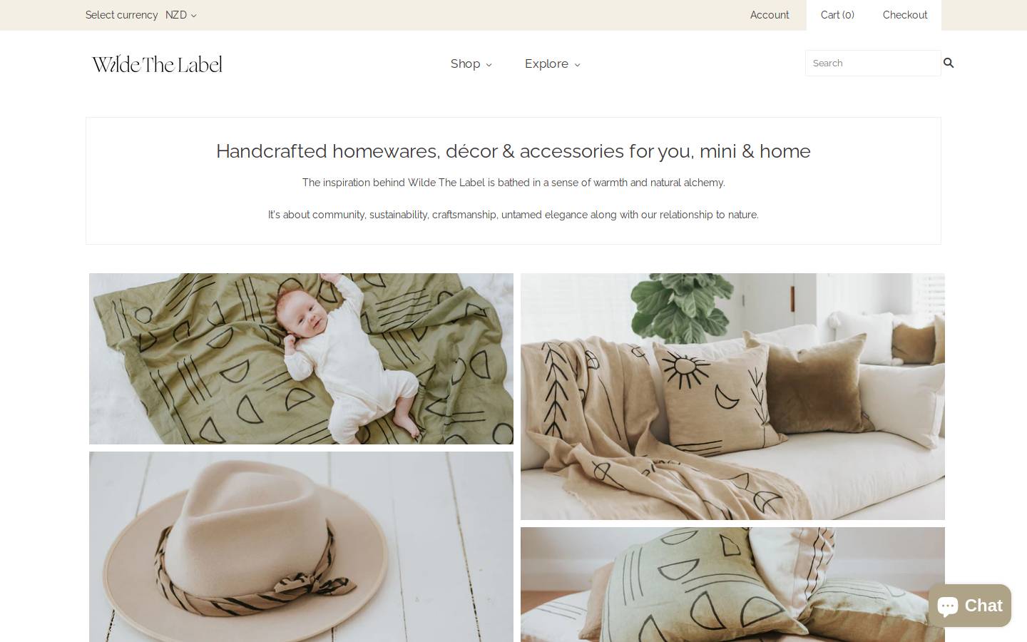 wildethelabel.com homepage screenshot