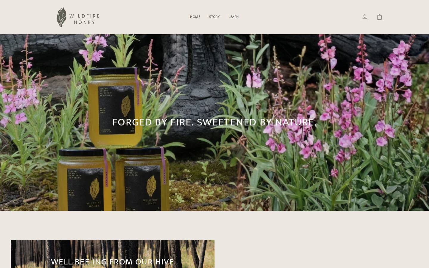 wildfirehoney.ca homepage screenshot