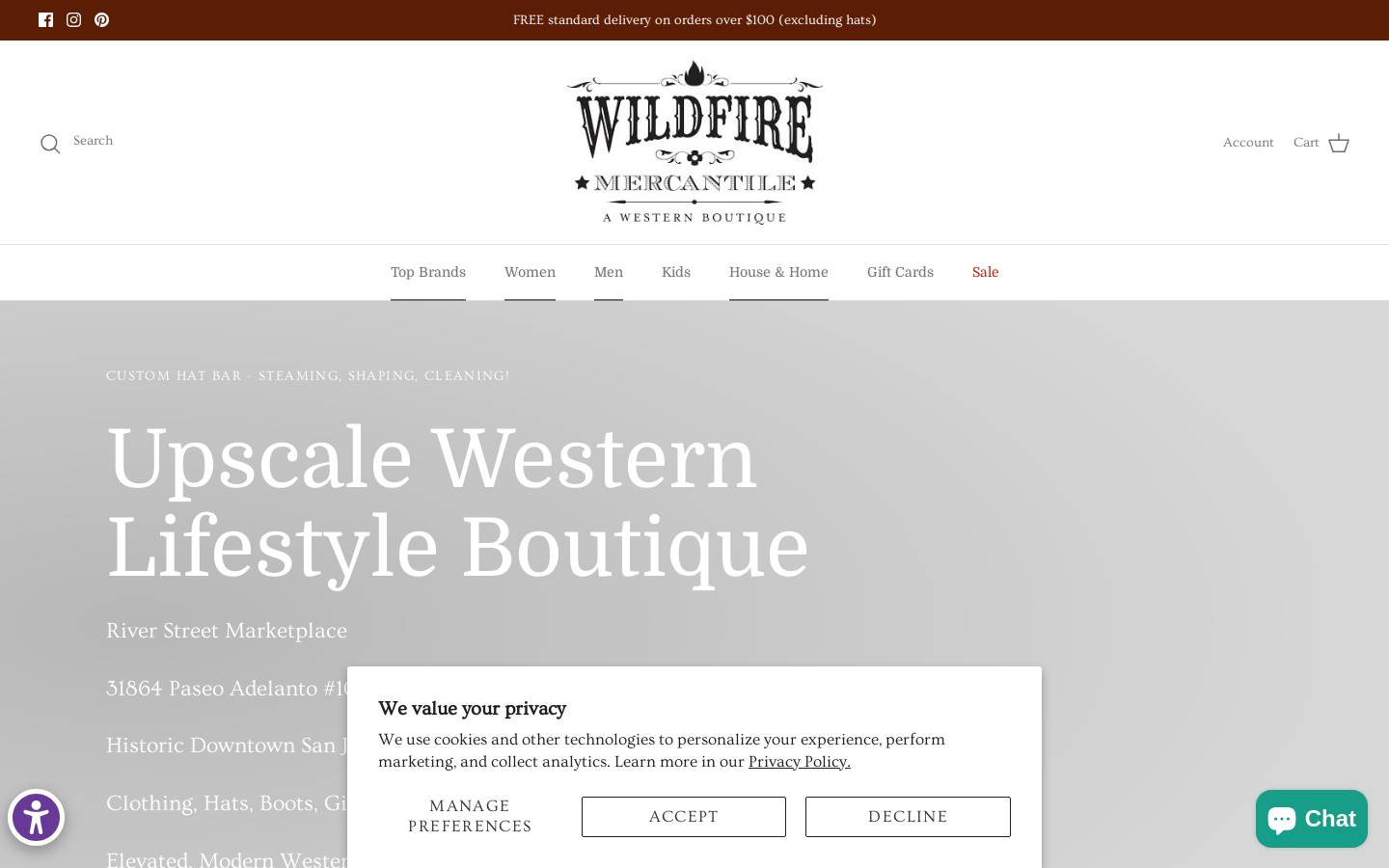 wildfiremercantile.com homepage screenshot