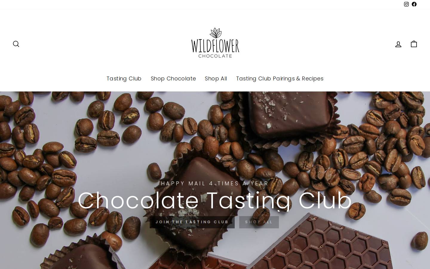 wildflowerchocolates.com homepage screenshot