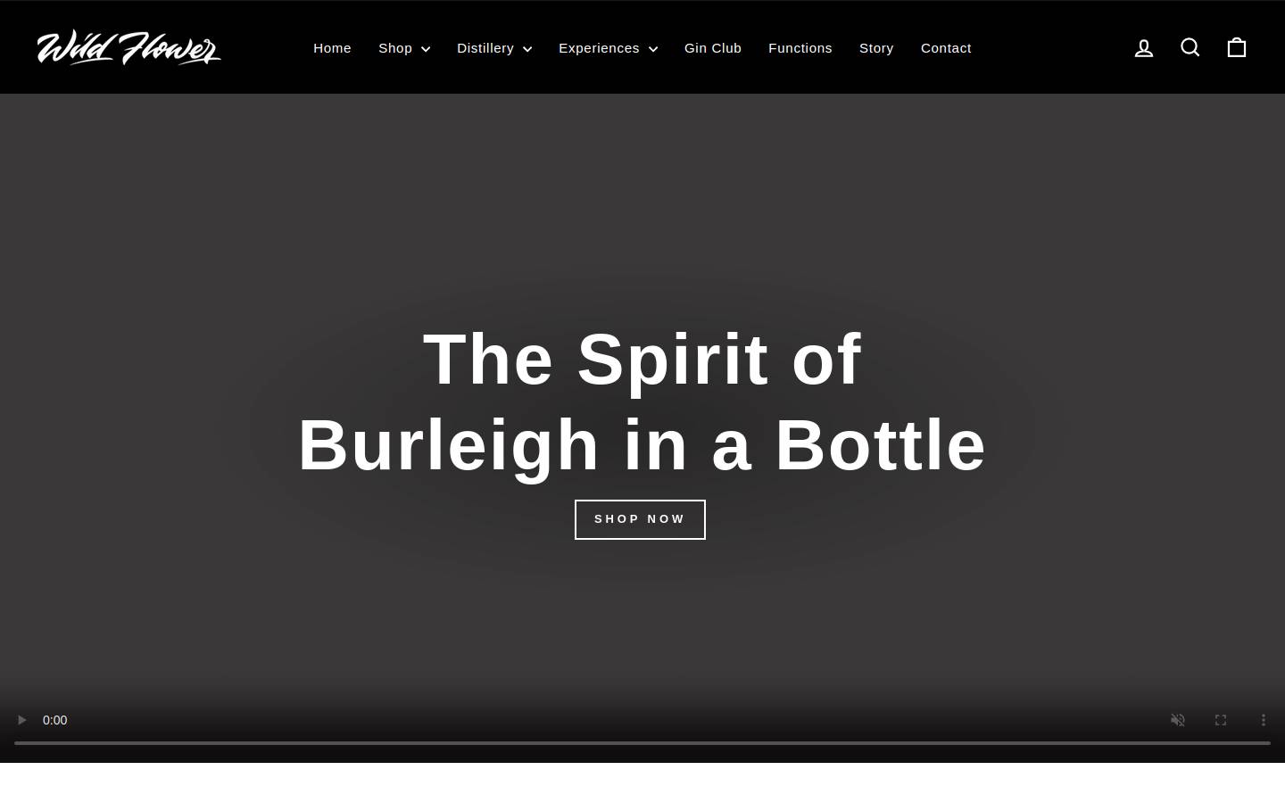 wildflowergin.com homepage screenshot