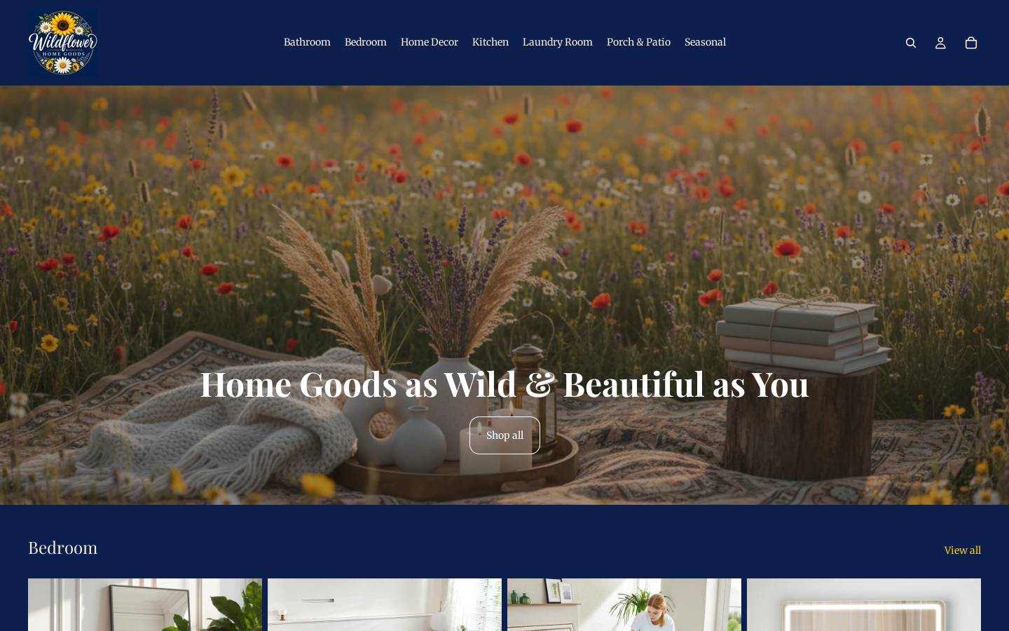 wildflowerhomegoods.com homepage screenshot