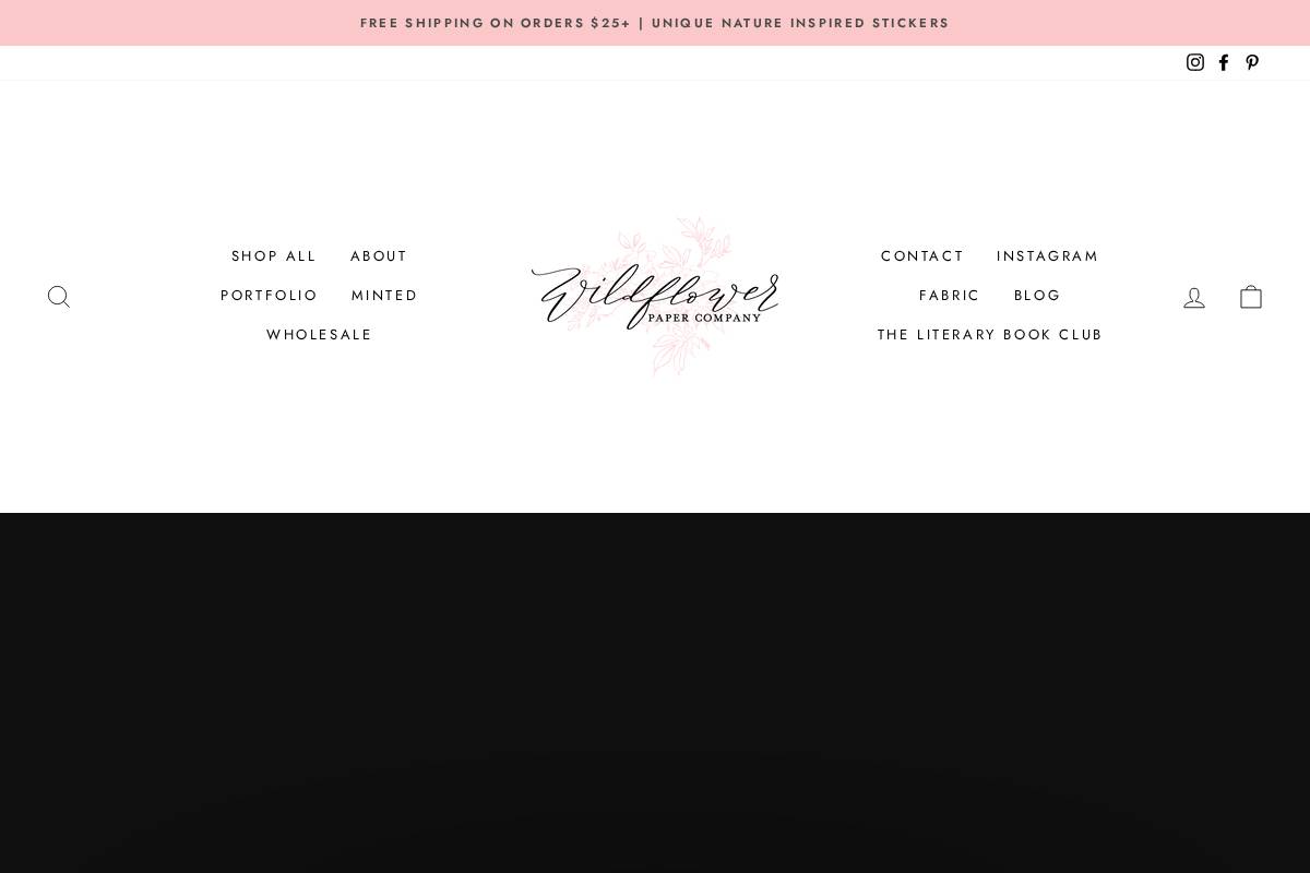 wildflowerpapercompany.com homepage screenshot