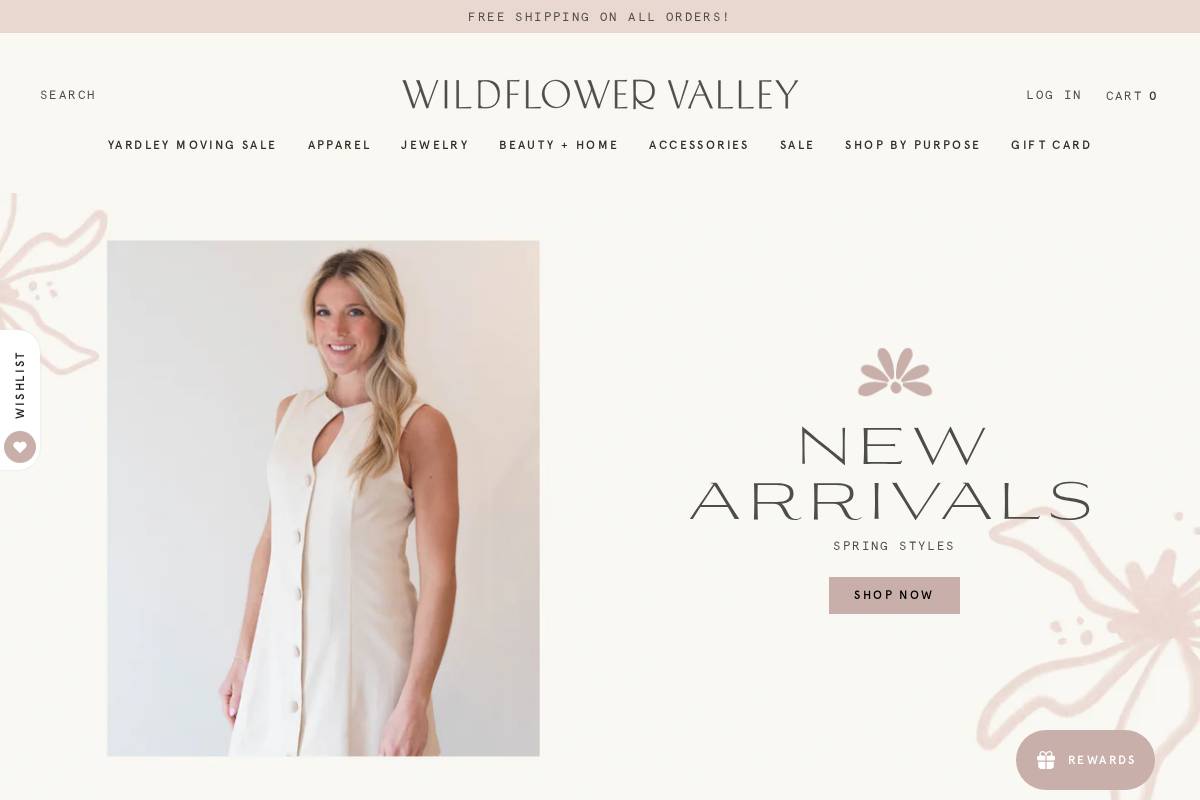 wildflowervalley.com homepage screenshot