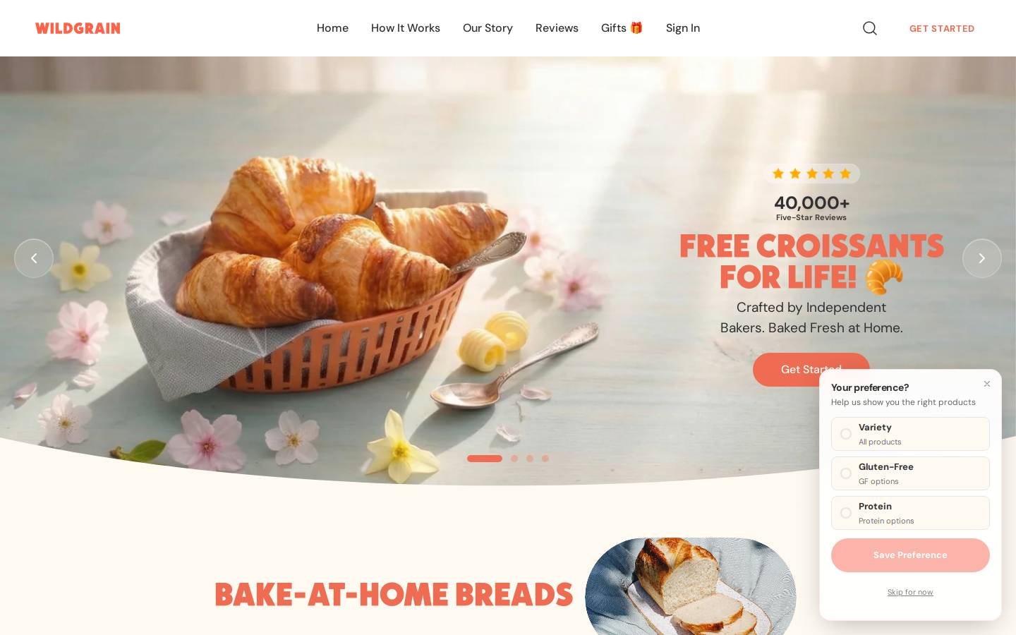 Wildgrain homepage screenshot
