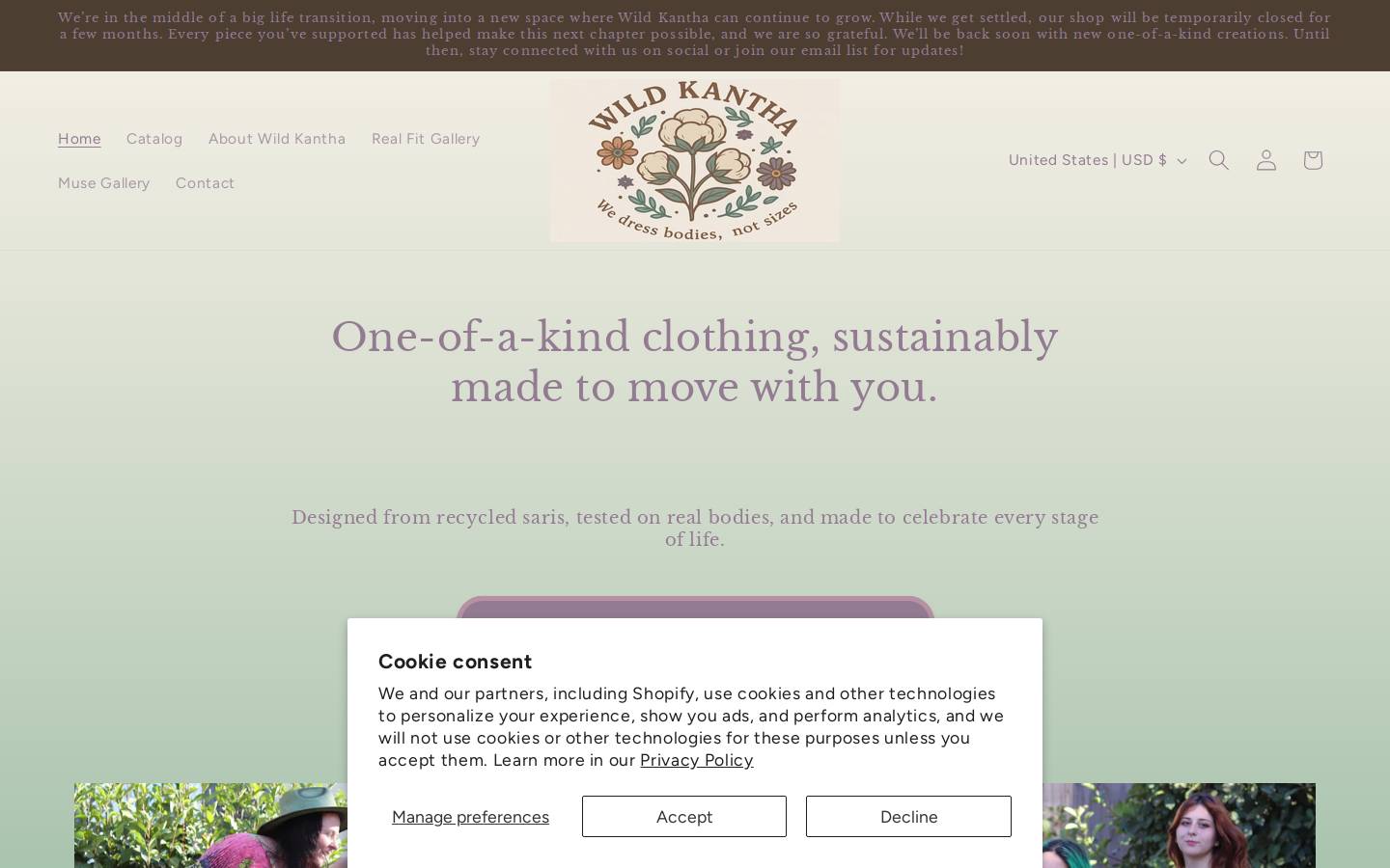 wildkantha.com homepage screenshot