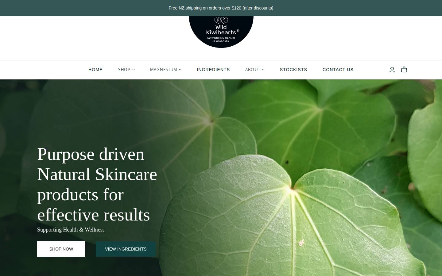 wildkiwihearts.com homepage screenshot