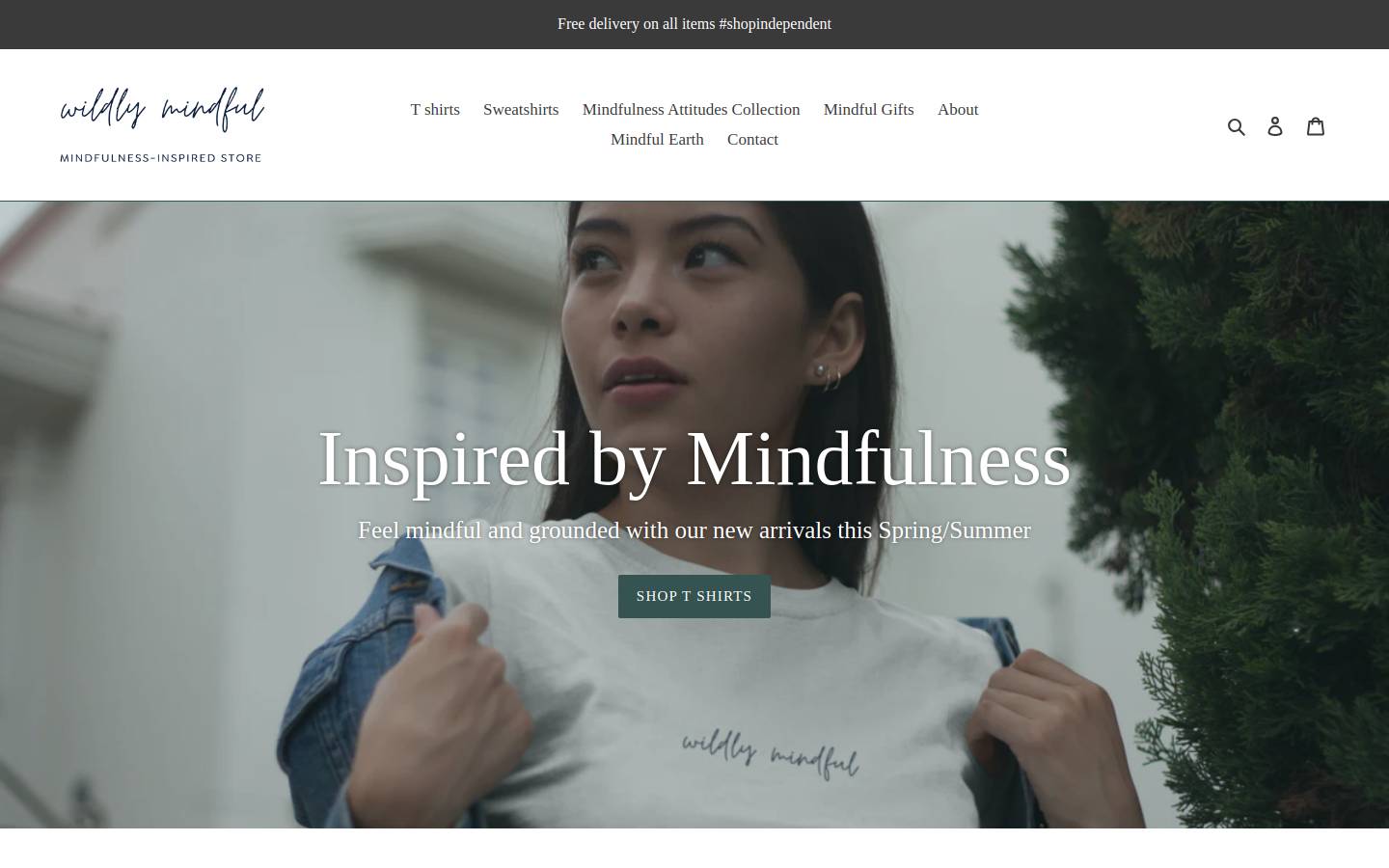 wildlymindfulstore.com homepage screenshot