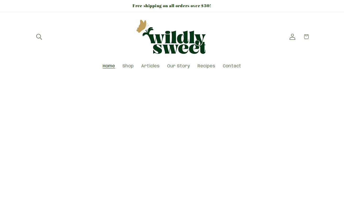 wildlysweet.com homepage screenshot