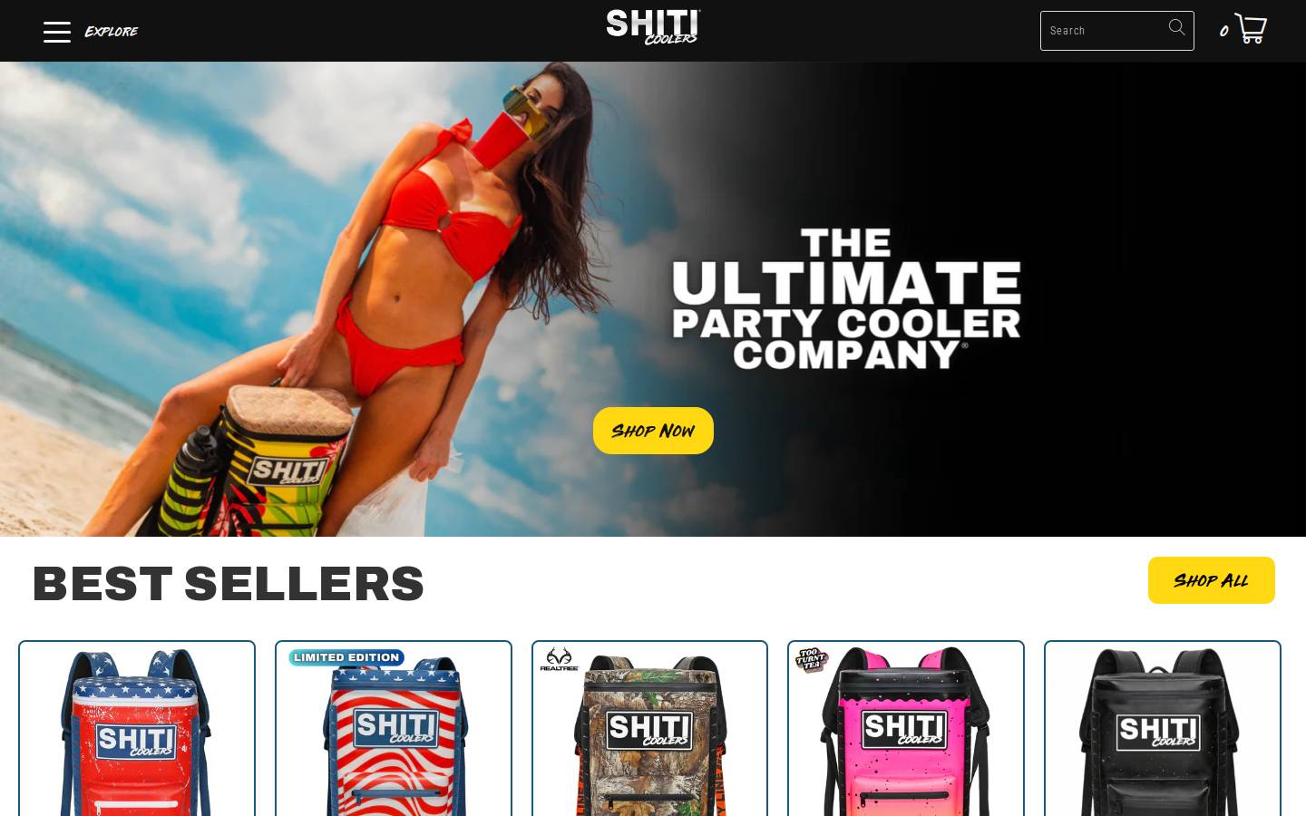 wildlyweakcoolers.com homepage screenshot