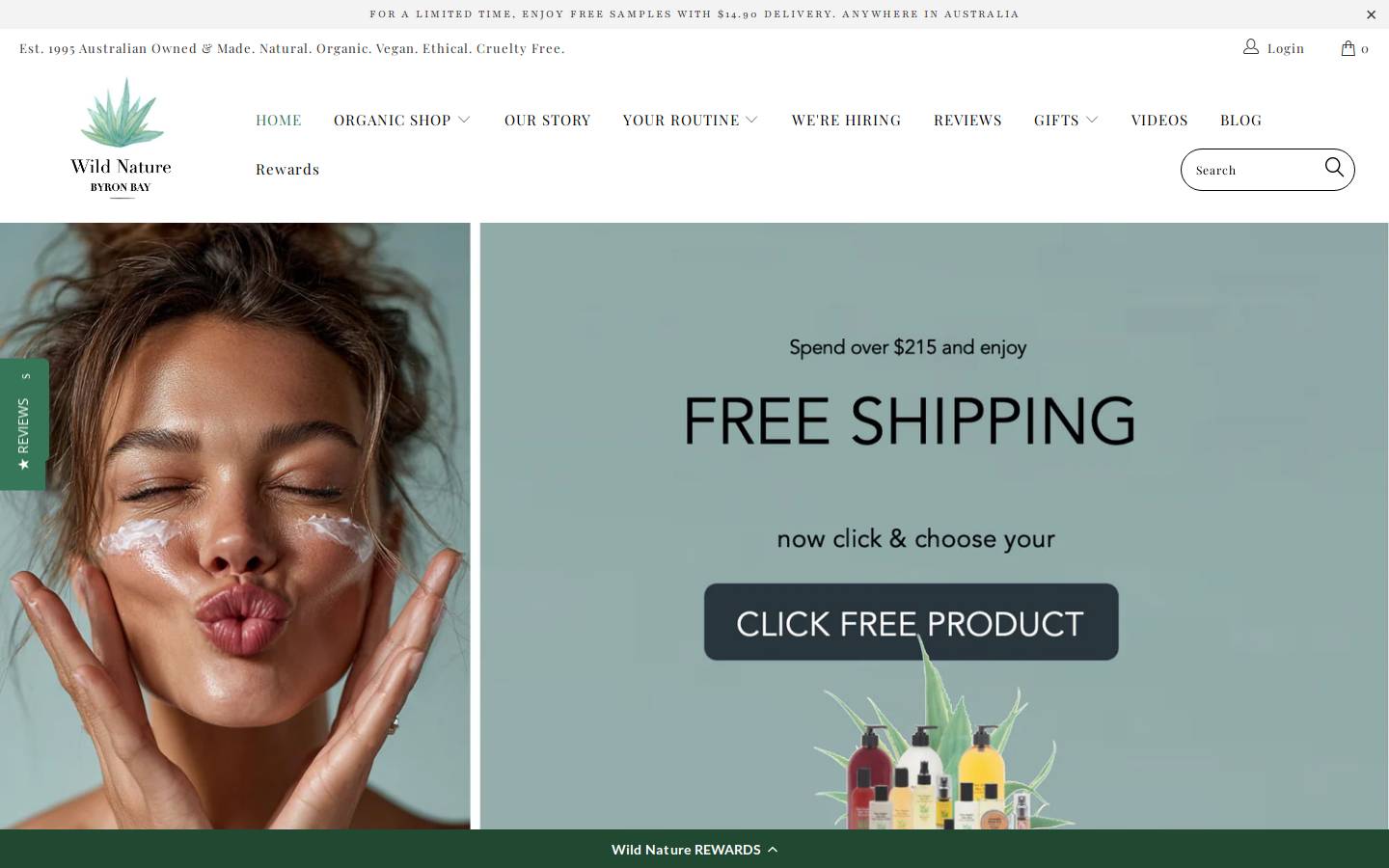 wildnature.com.au homepage screenshot