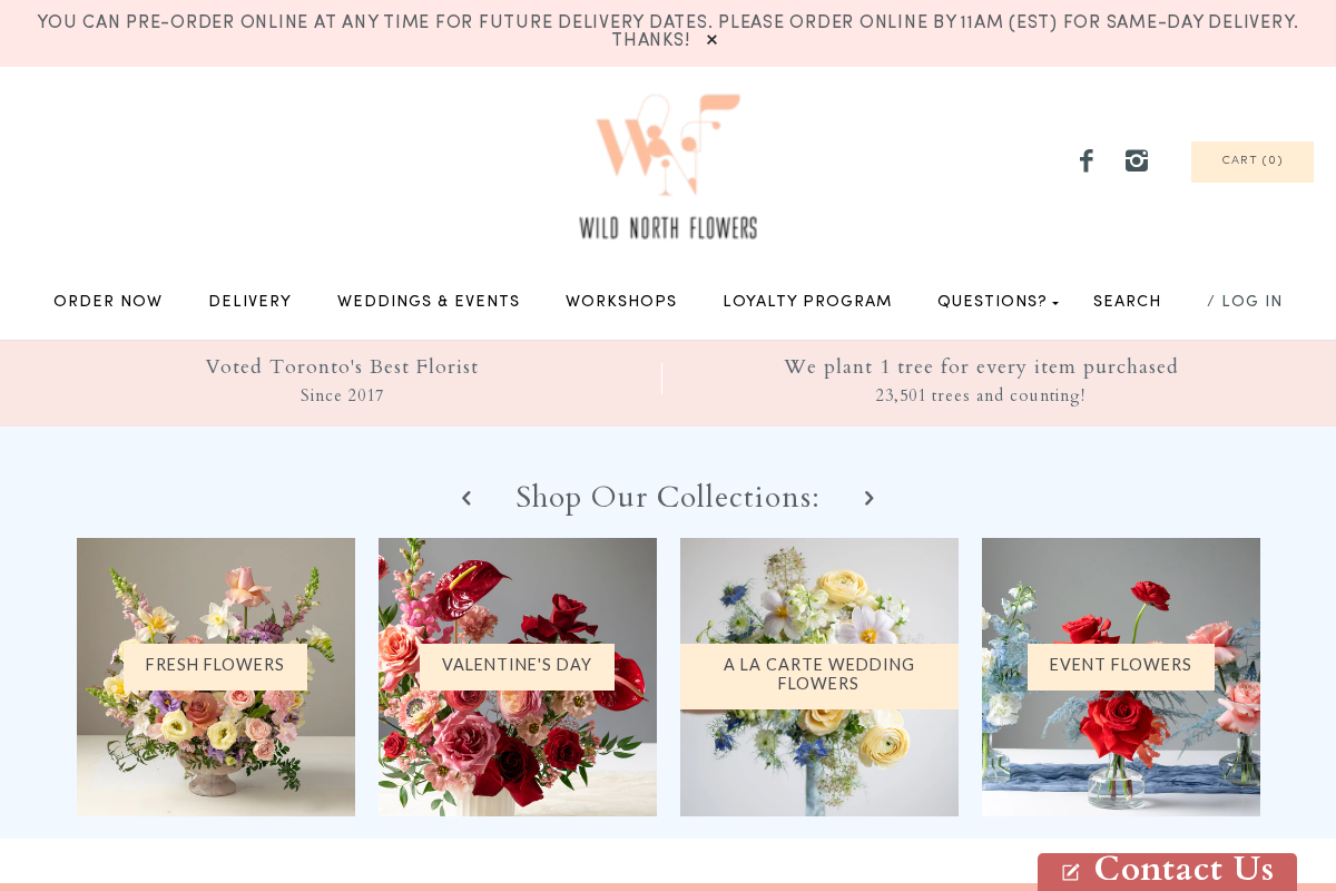 Wild North Flowers homepage screenshot