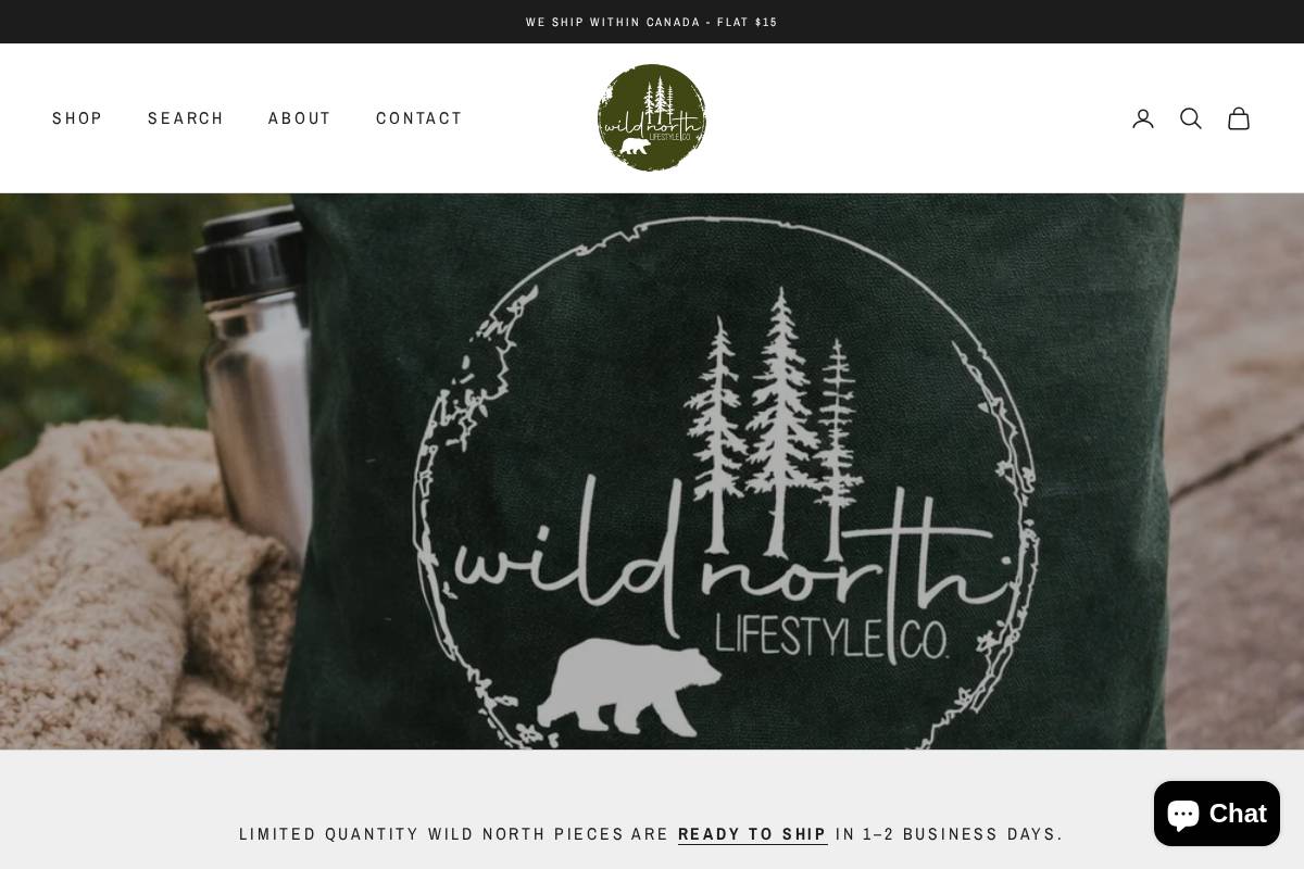 wildnorthlifestyle.ca homepage screenshot