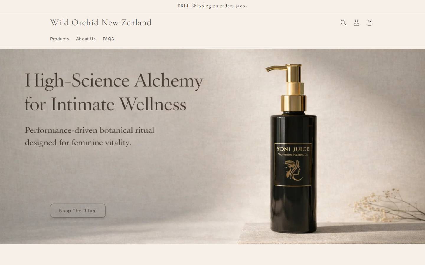 Wild Orchid NZ homepage screenshot