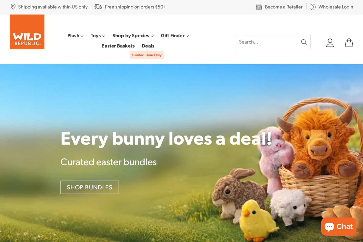 Wild Republic homepage screenshot