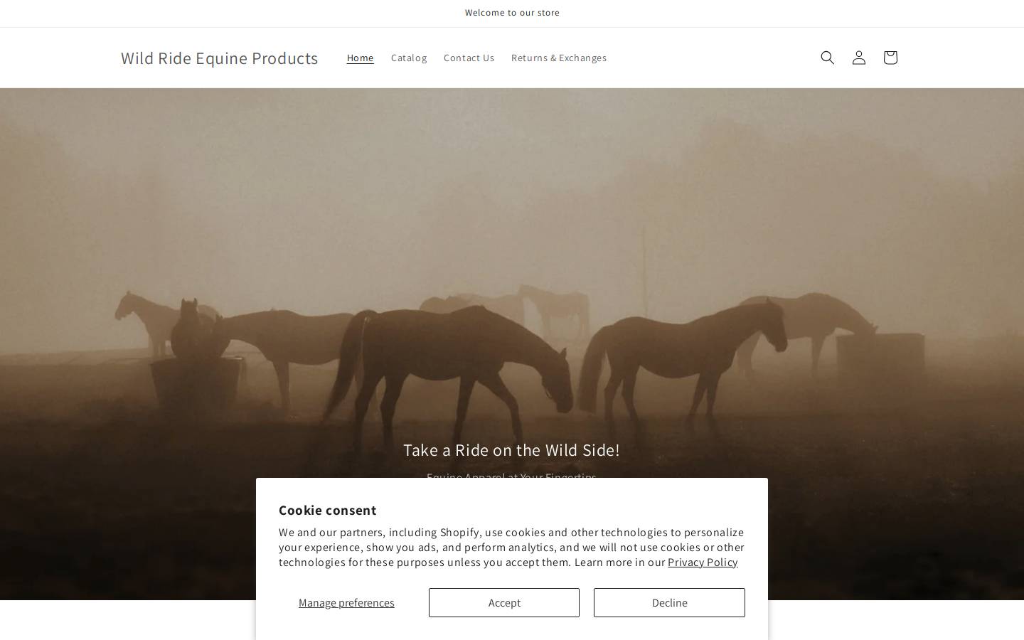 wildrideequineproducts.com homepage screenshot