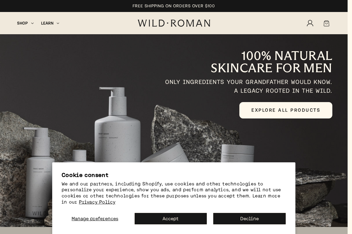 Wild Roman homepage screenshot