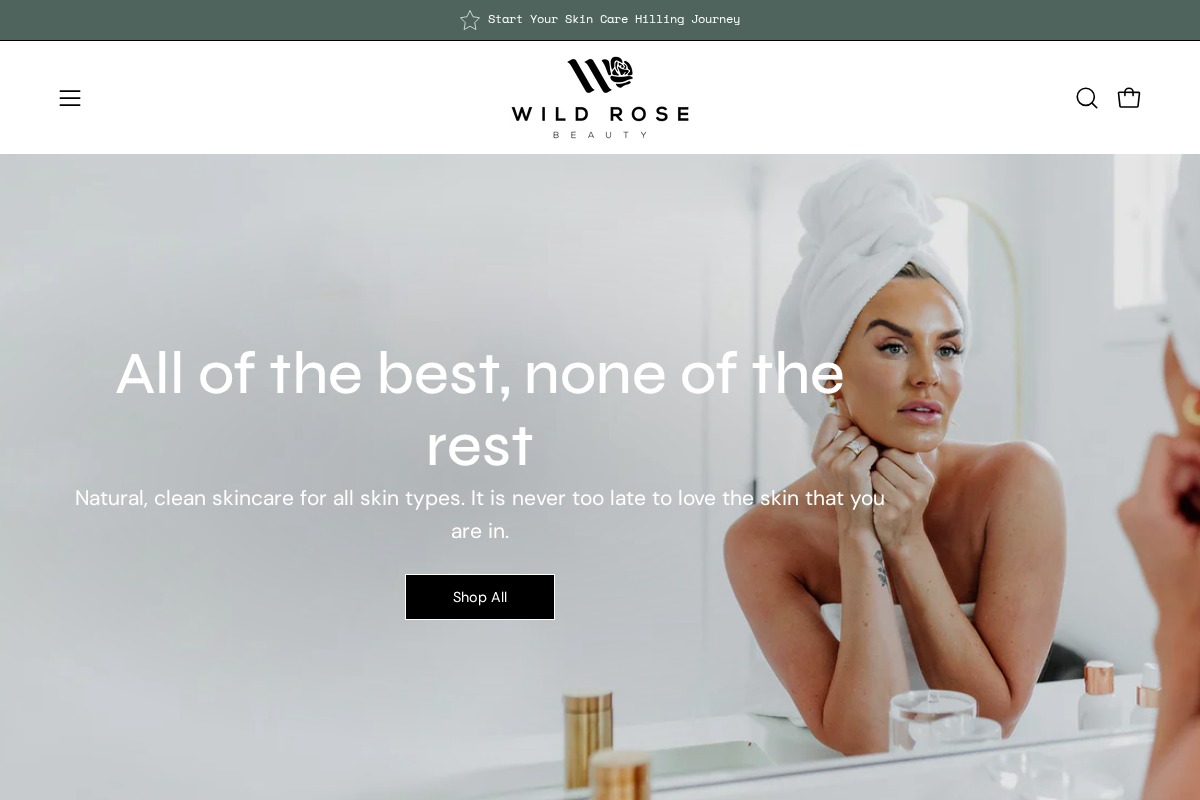 Wild Rose Beauty homepage screenshot