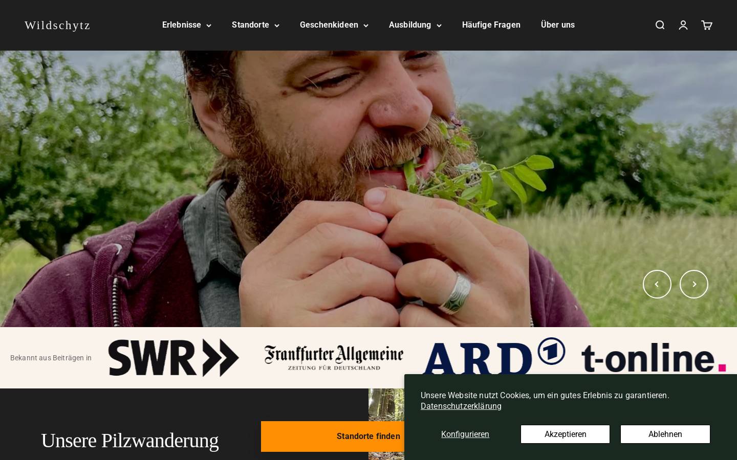Wildschytz homepage screenshot