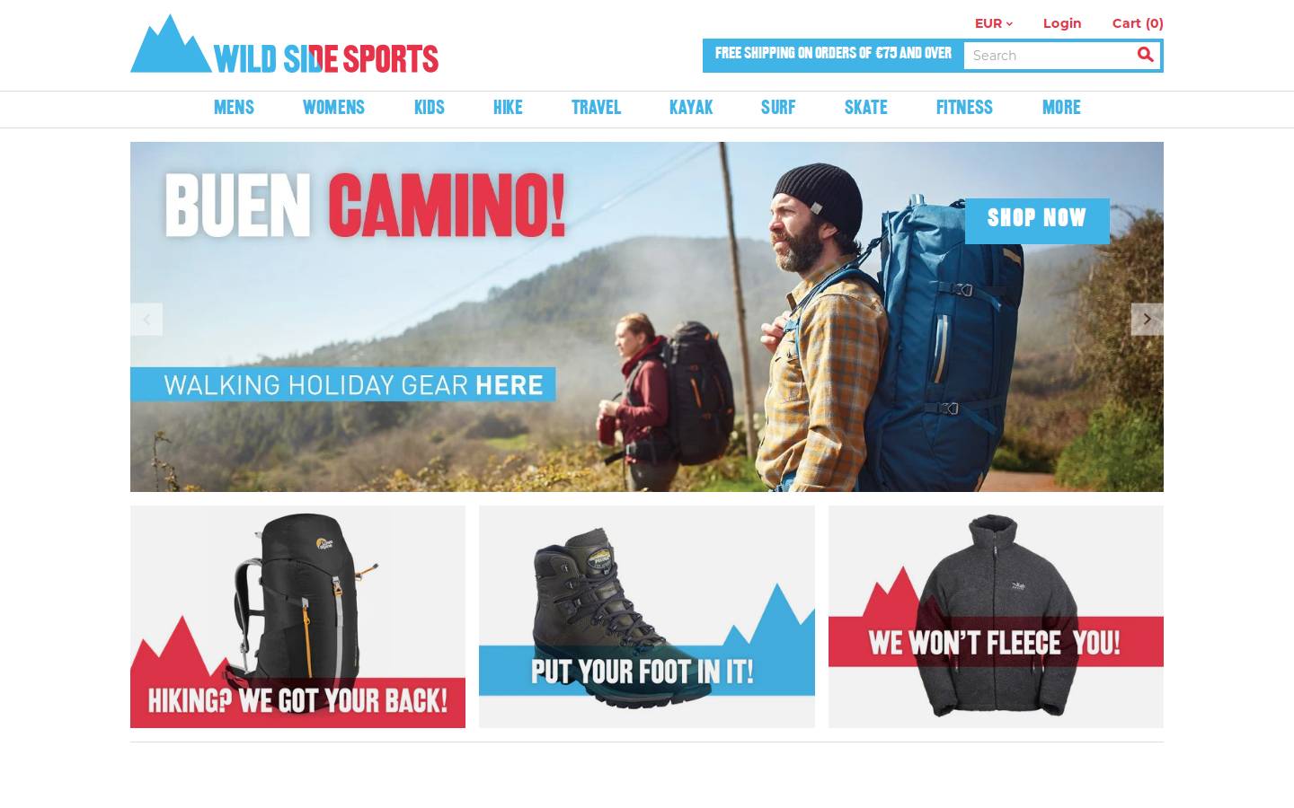 Wildsidesports homepage screenshot