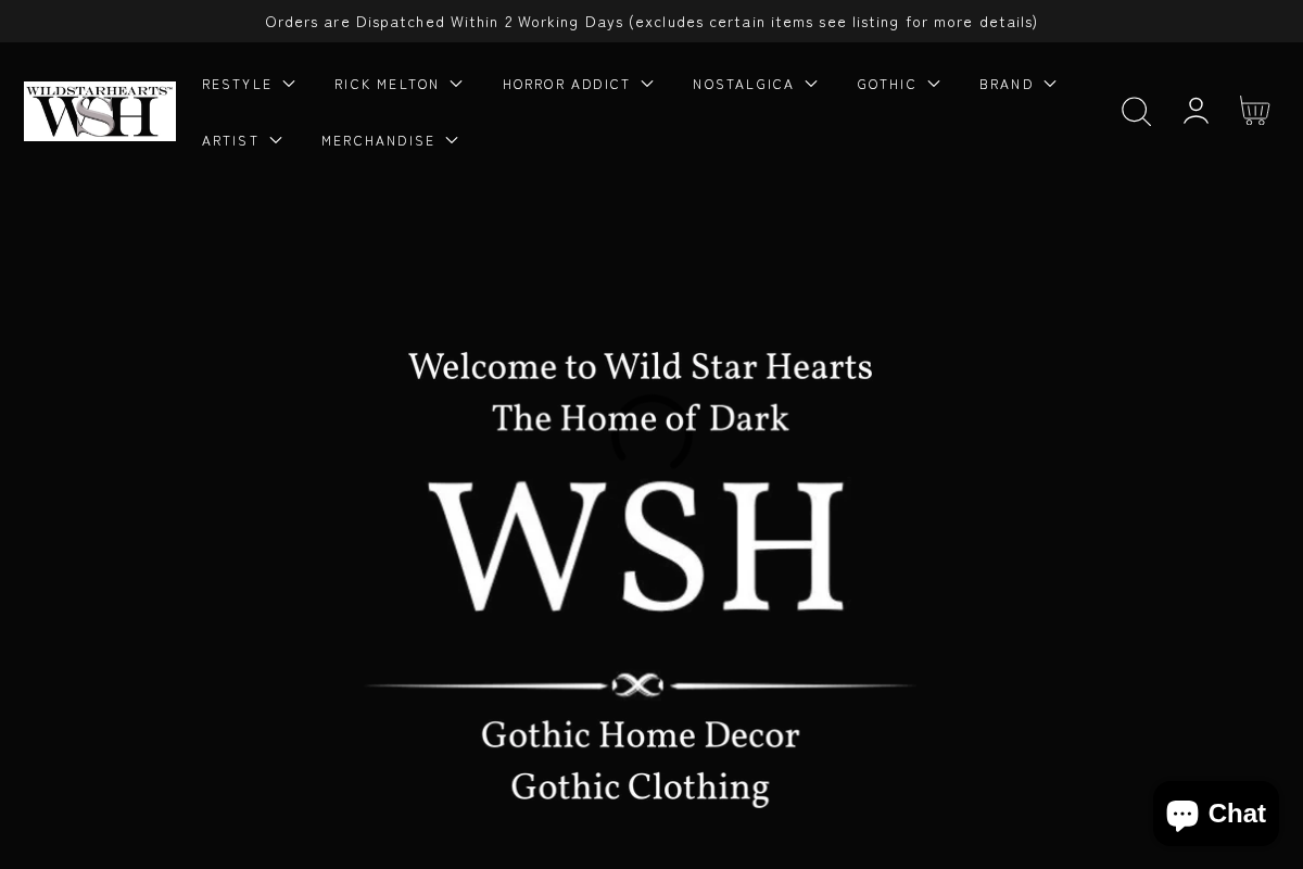 Wild Star Hearts UK homepage screenshot