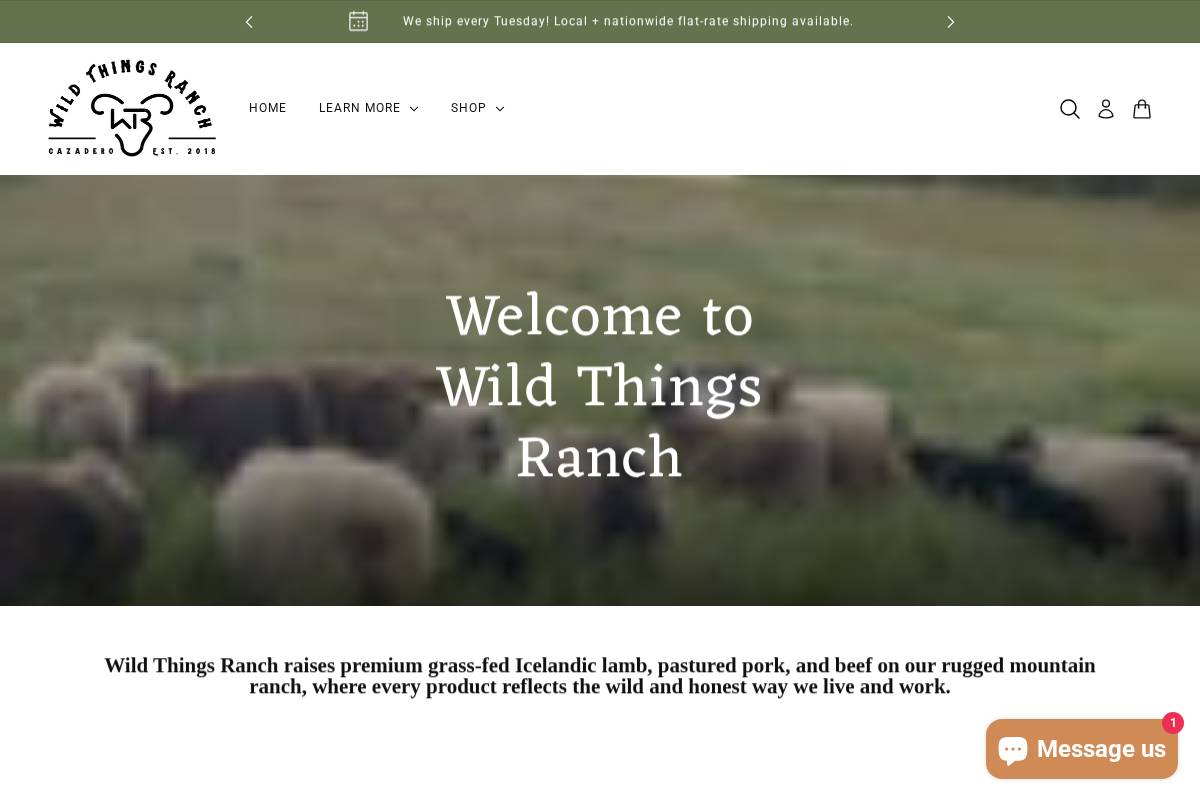 wildthingsranch.shop homepage screenshot