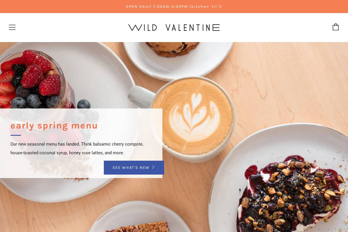 wildvalentine.co homepage screenshot
